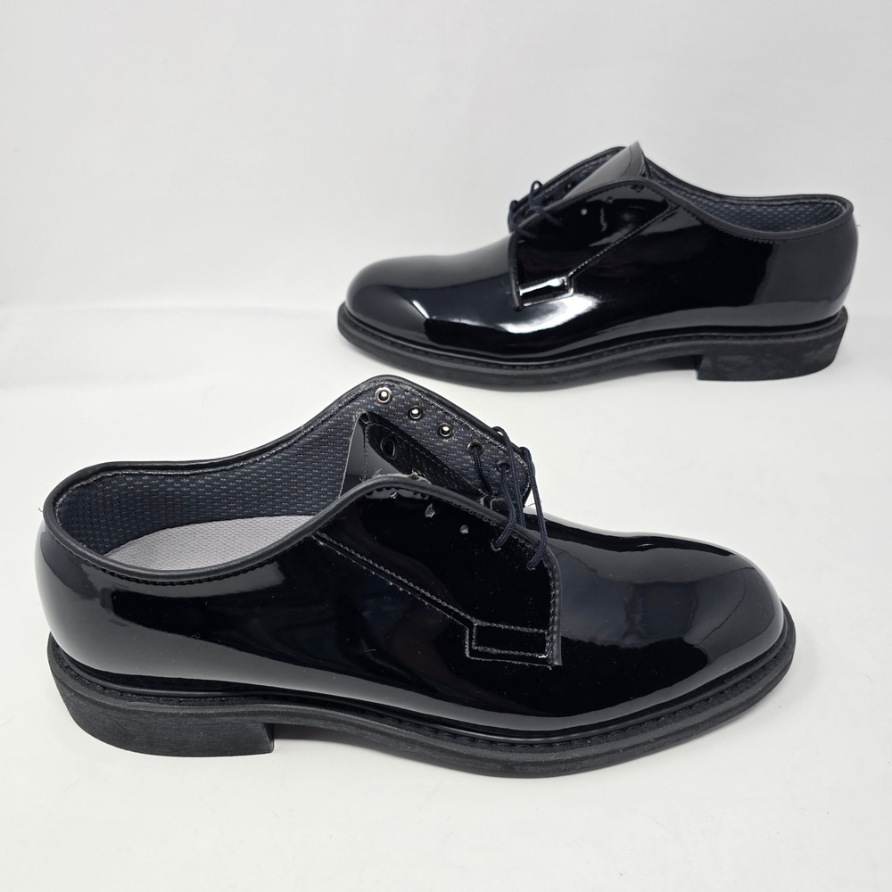 Bates Mens High Gloss Oxford Dress Shoes Black Patent Vibram Sole 10 D 00941C - Picture 9 of 16